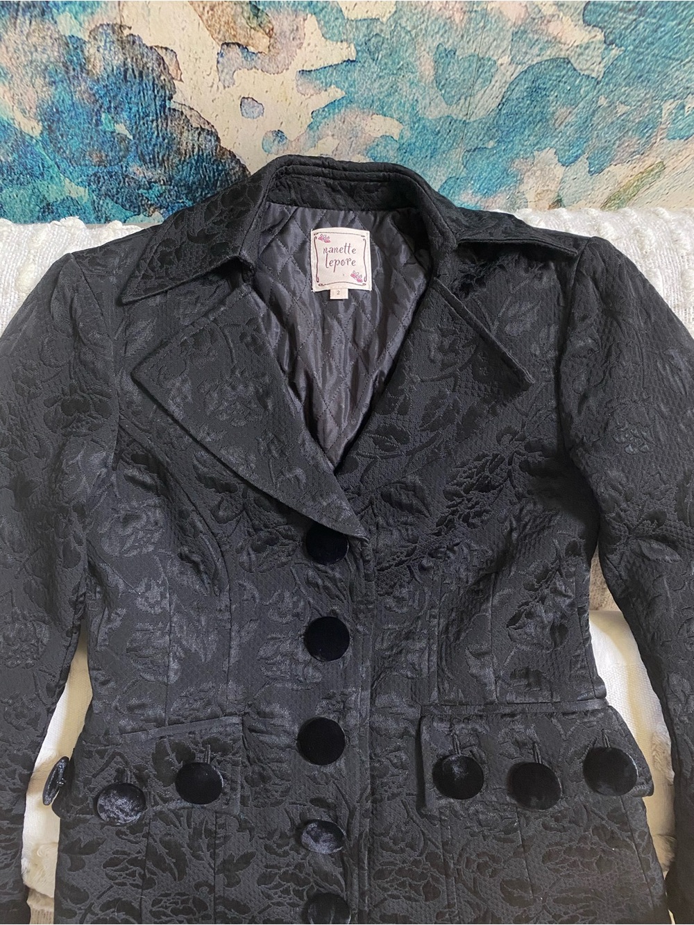 {Nanette Lepore} Jacquard and Velvet Coat - Picture 3 of 8